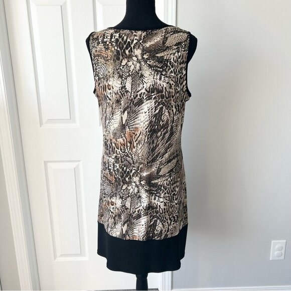 Prelude Tiger Print  Sequins Accent Jersey Sleeveless Dress - Picture 3 of 15